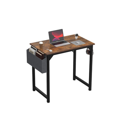 Black or Rust Computer Writing Desk or Gaming Table. Simple Style Headphone Hook Easy Assembly